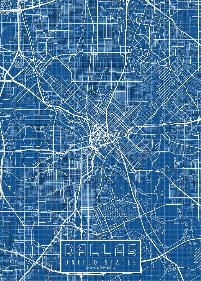 Dallas City Map Blueprint