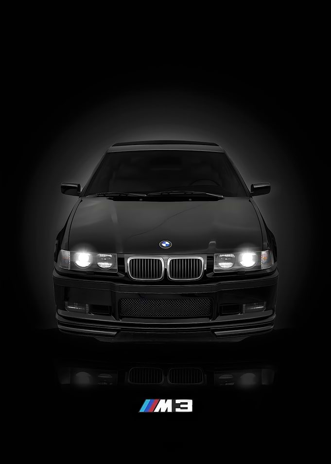 BMW M3 1990 art poster