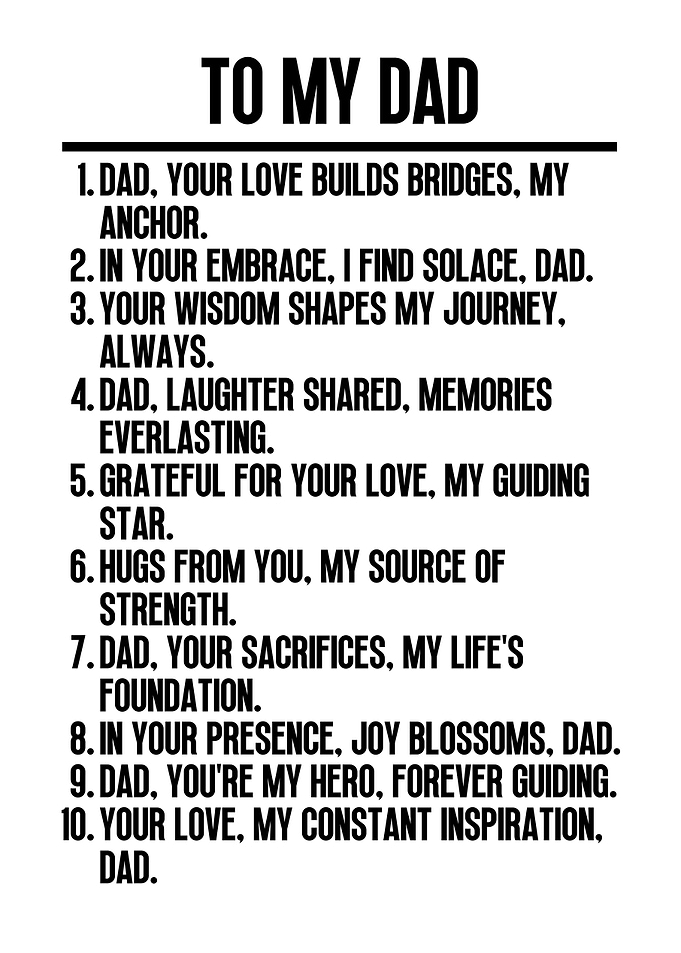 To My Dad