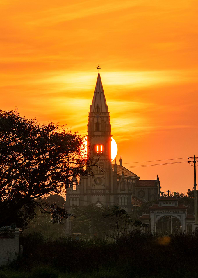 Sunset over ancient Church