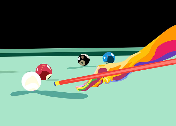 Billiard in pop art