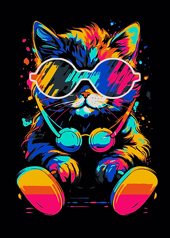 Gaming Cat Pop Art