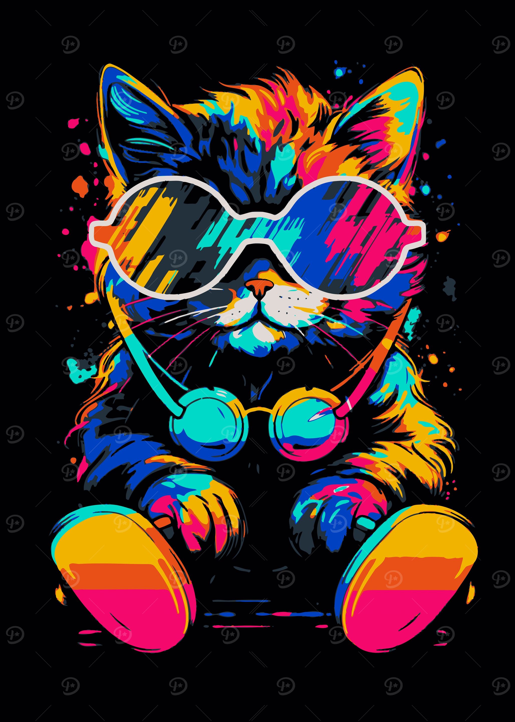 Gaming Cat Pop Art