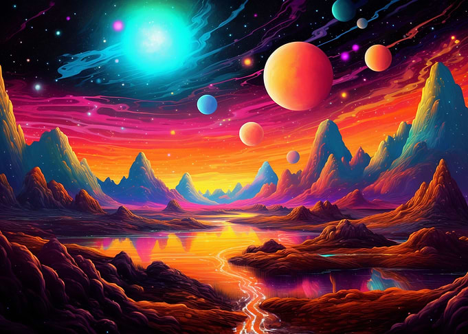 Vibrant Sky and Mountains