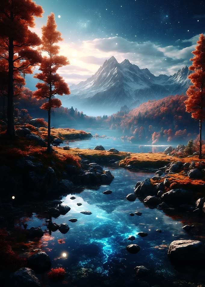sunset of the mountain