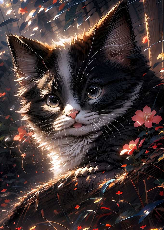 Cheerful Fluffy Cat Frolic