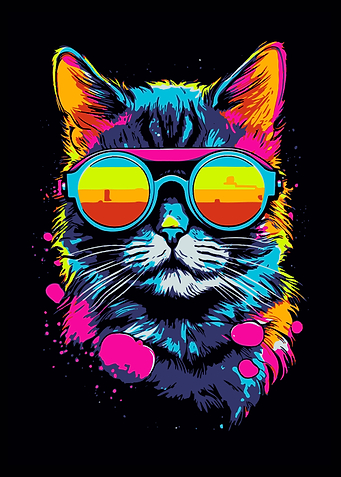 Gaming Cat Pop Art