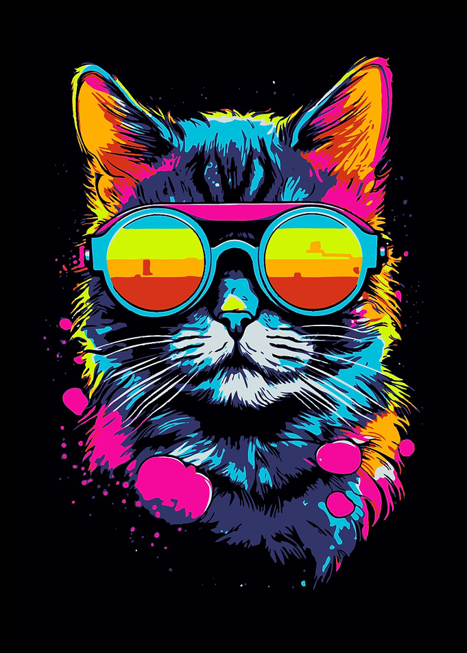Gaming Cat Pop Art
