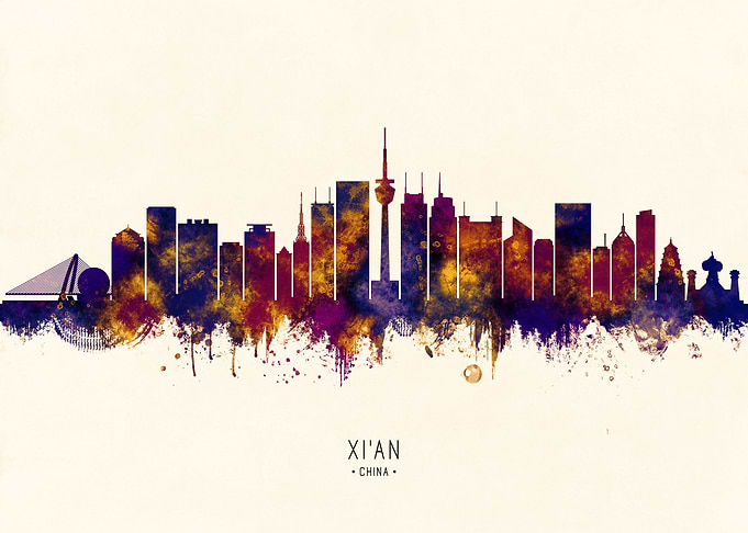 Xian China Skyline