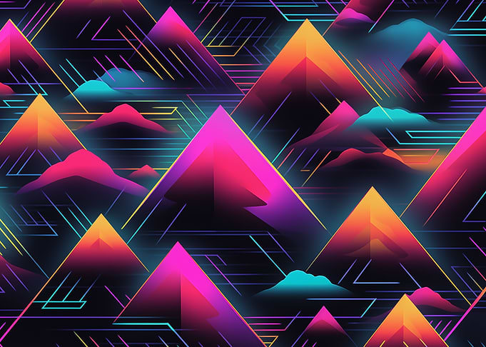 Retrowave Pyramids Pattern