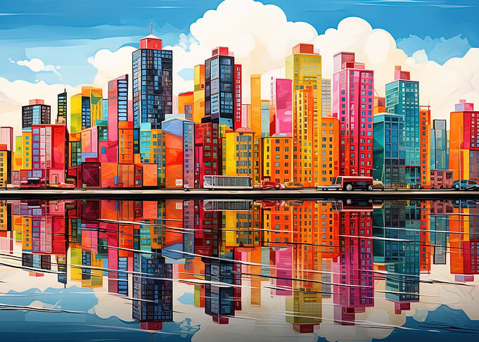 Rainbow City Skyline