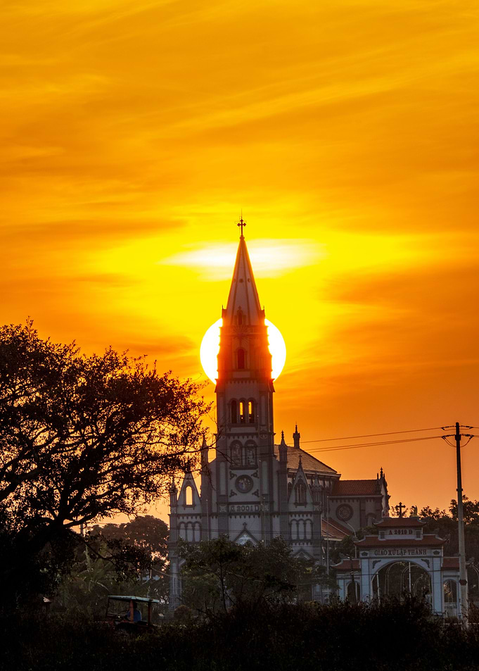 Sunset over ancient Church