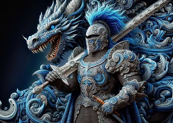 Ethereal Dragon and Knight