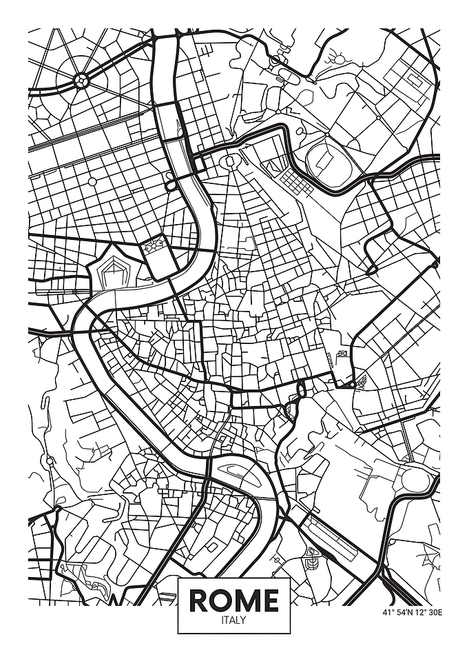 minimalistic rome map