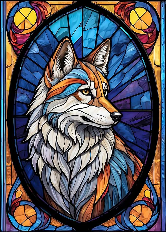 Wolf Stained Glass