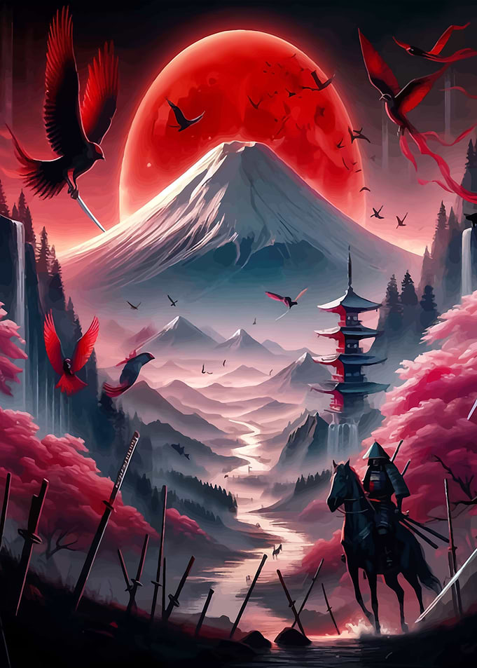 Fantasy red and black