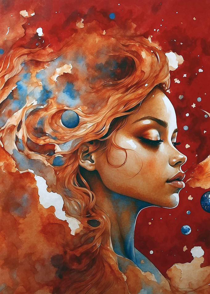 Celestial Goddess in Red