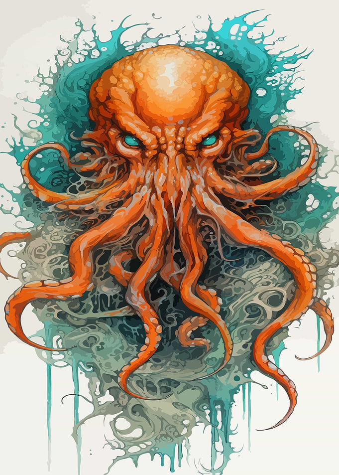 Big Kraken Watercolor