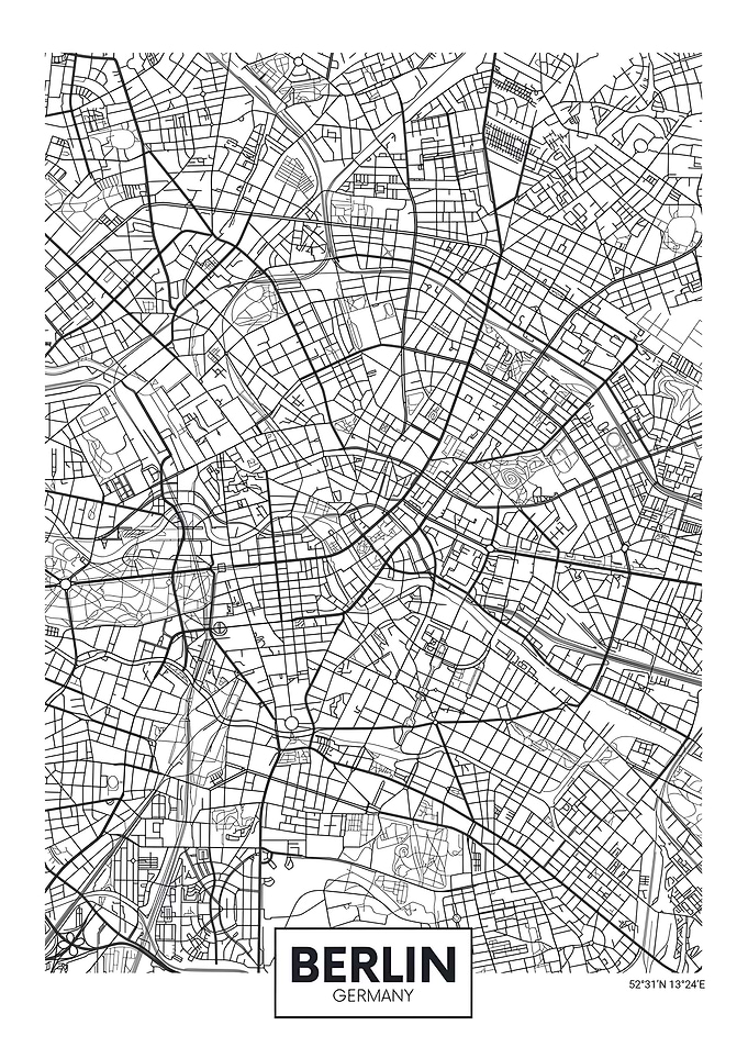 minimalistic berlin map
