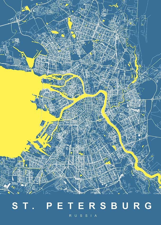 MAP ST PETERSBURG RUSSIA