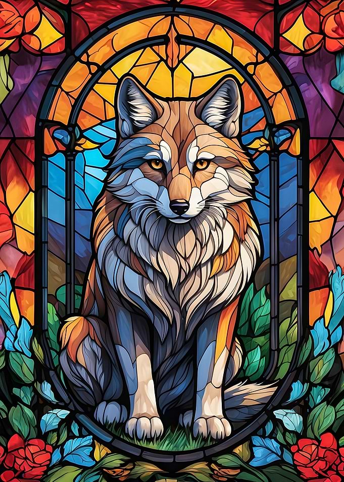 Wolf Stained Glass