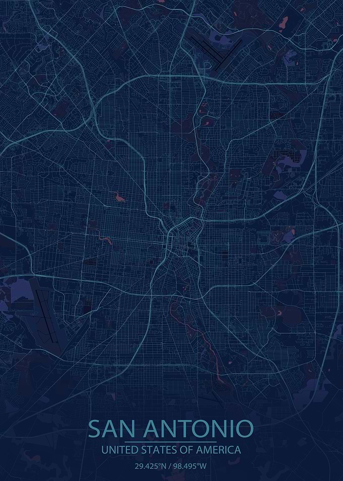 San Antonio BluePurple Map