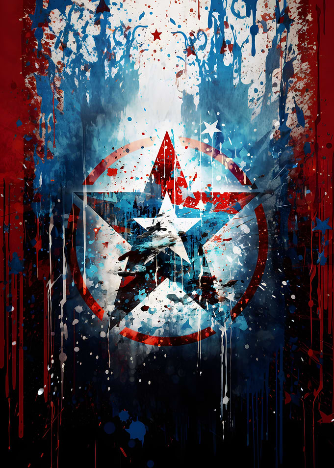 USA Military Star Deco Art