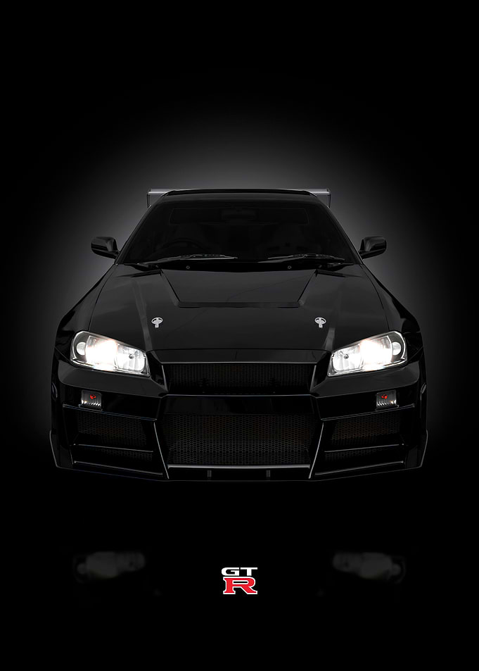 Nissan GTR car art poster