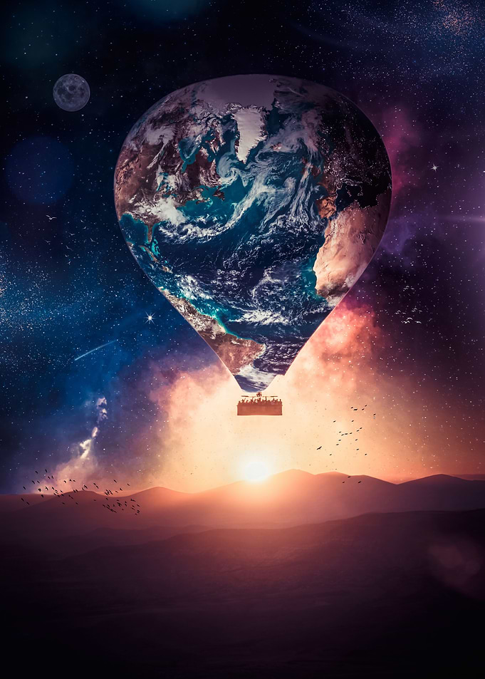 Balloon trip around earth