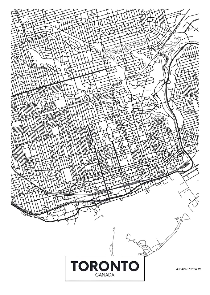 minimalistic toronto map