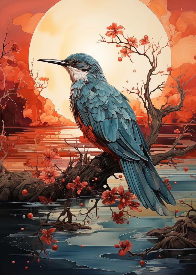 Bird with sun
