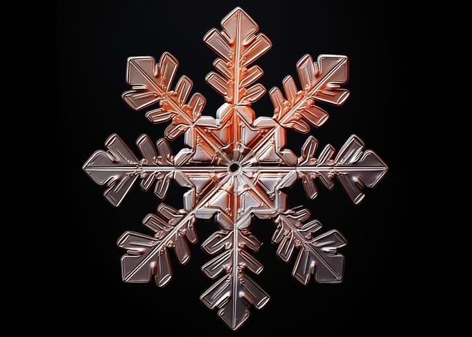 Snowflake in red light