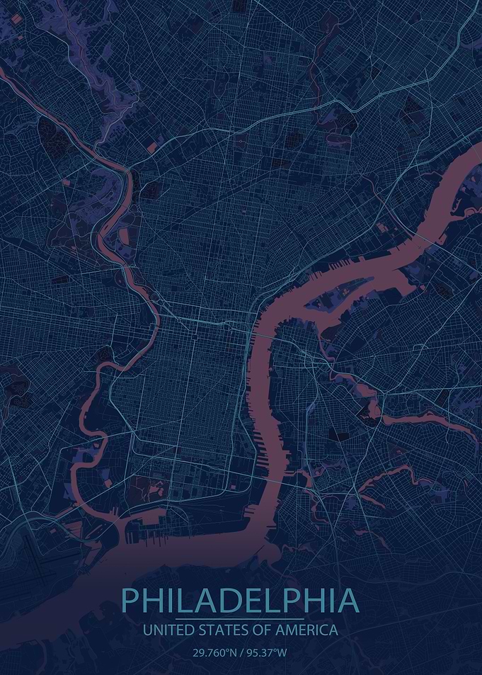 Philadelphia BluePurpleMap