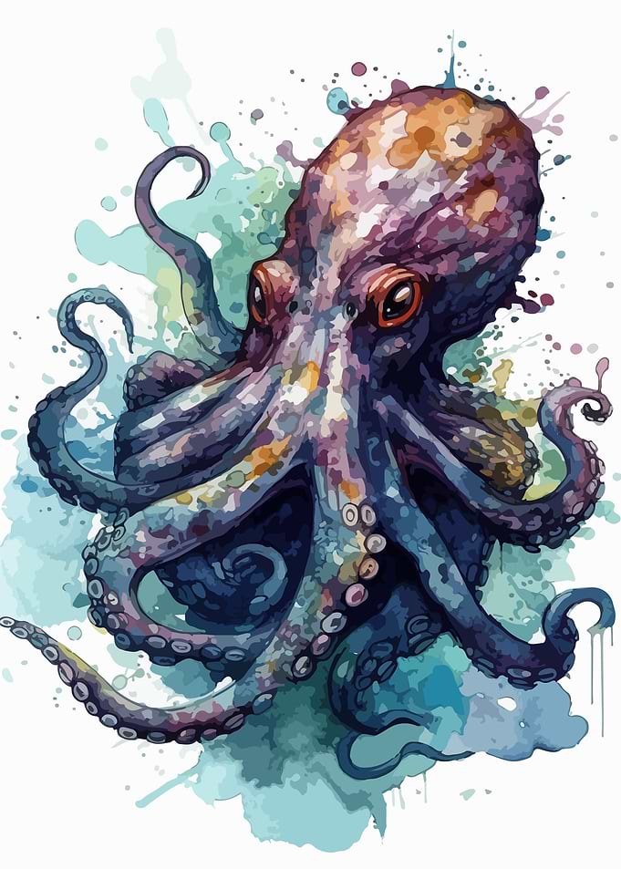 Kraken Watercolor
