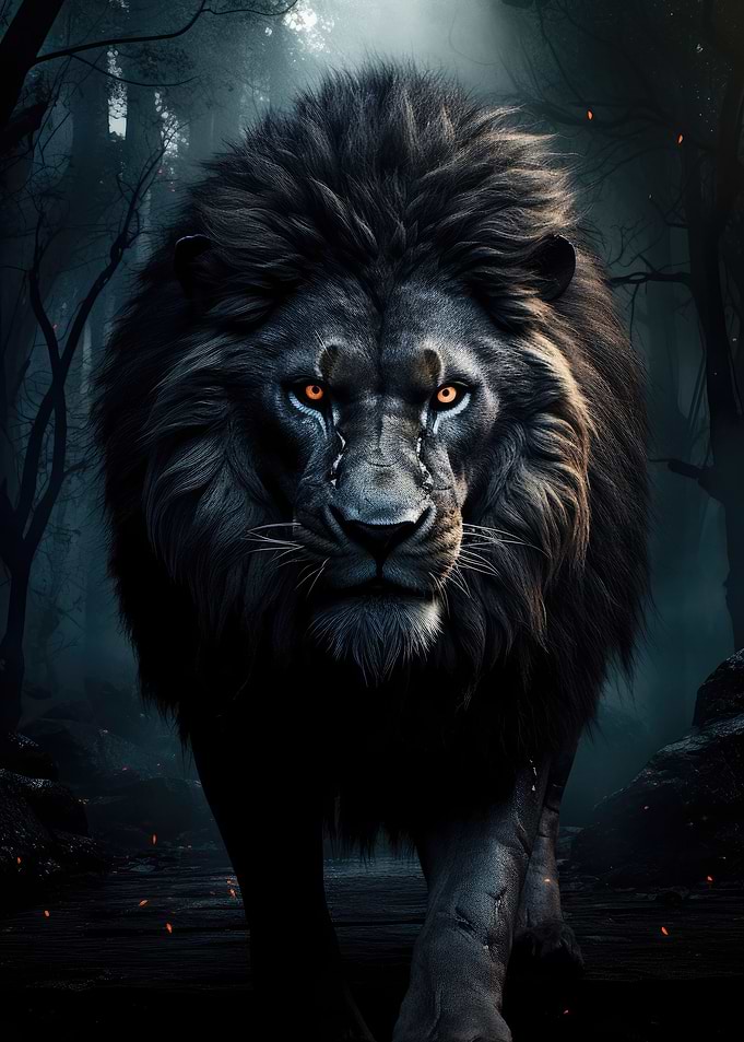 Black Lion Portrait
