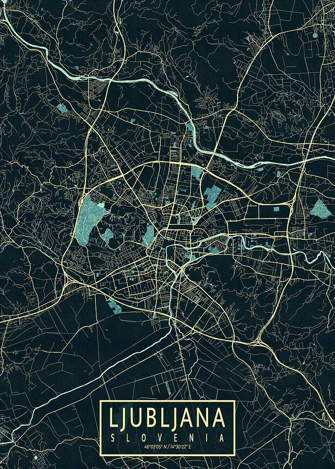Ljubljana City Map Summer