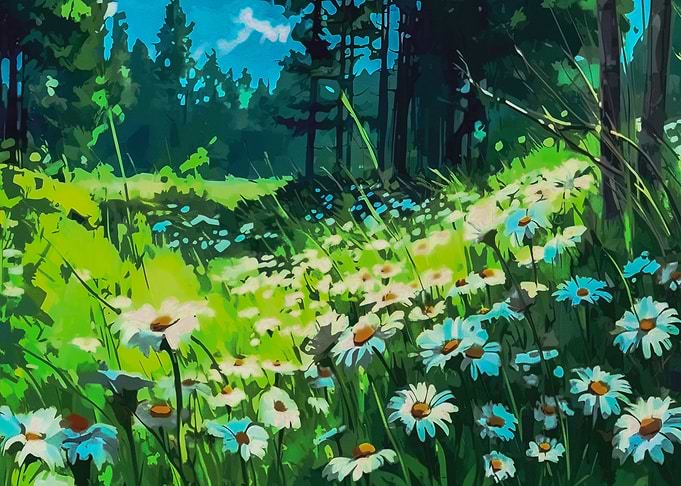 Sunkissed Daisy Meadow