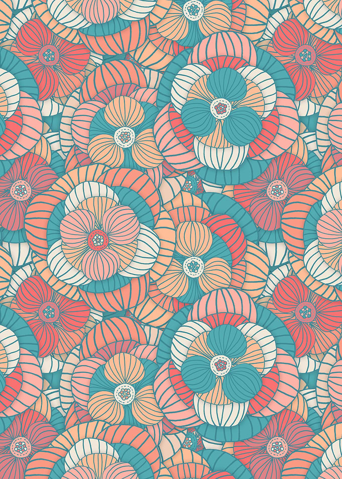 Peach Bold Floral Pattern