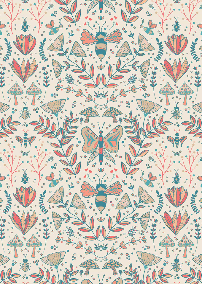 Peach Flowers and Animals