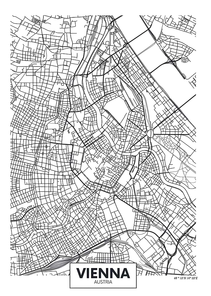 minimalistic vienna map