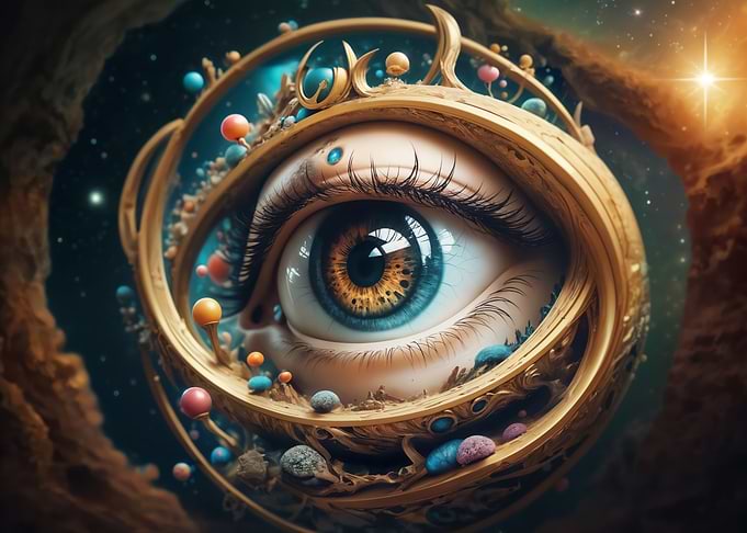 Surreal eye in space