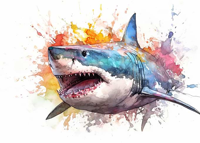 Shark Watercolor