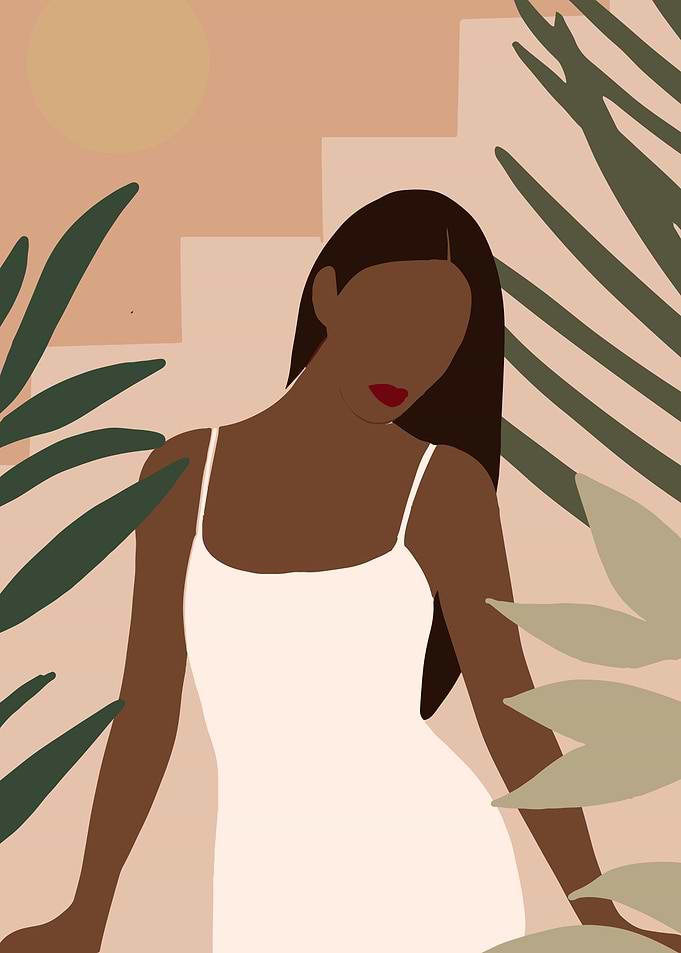 Modern Woman in garden