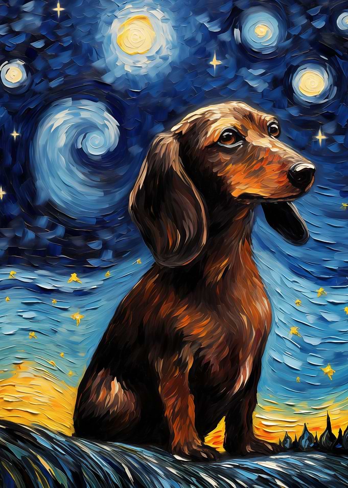 Dachshund Van Gogh