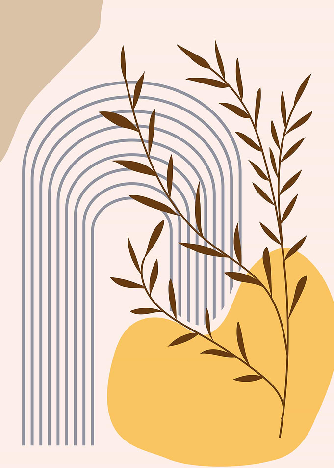 Modern botanical abstract