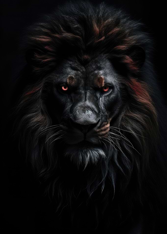 Black Lion Portrait