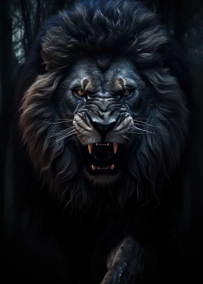 Black Lion Portrait