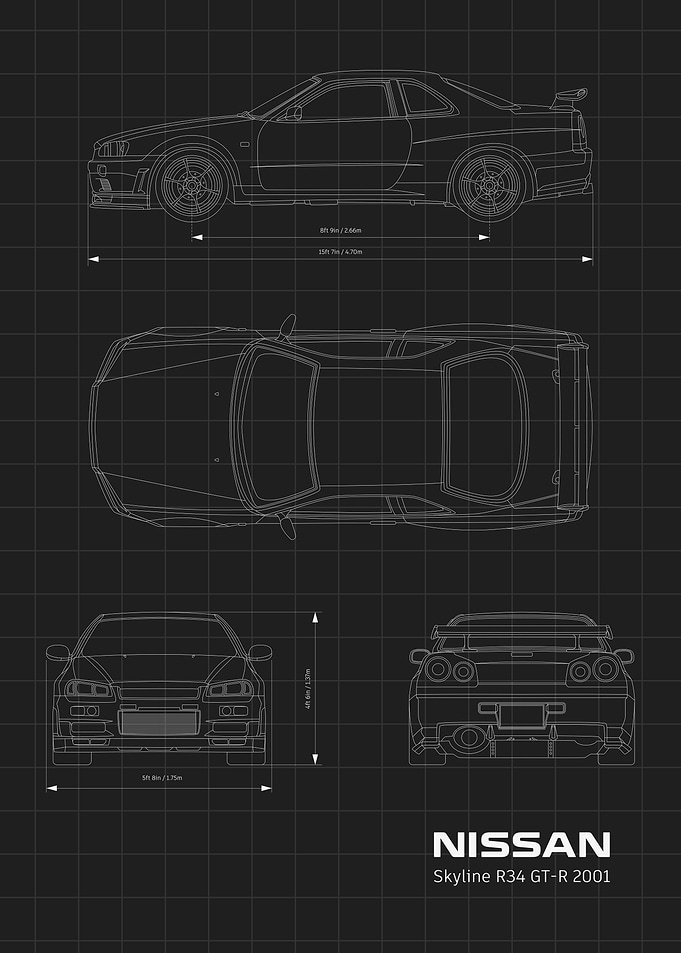 Skyline R34 GTR Blueprint