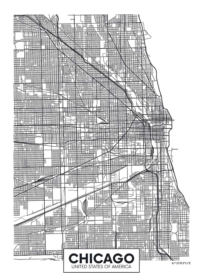 minimalistic chicago map