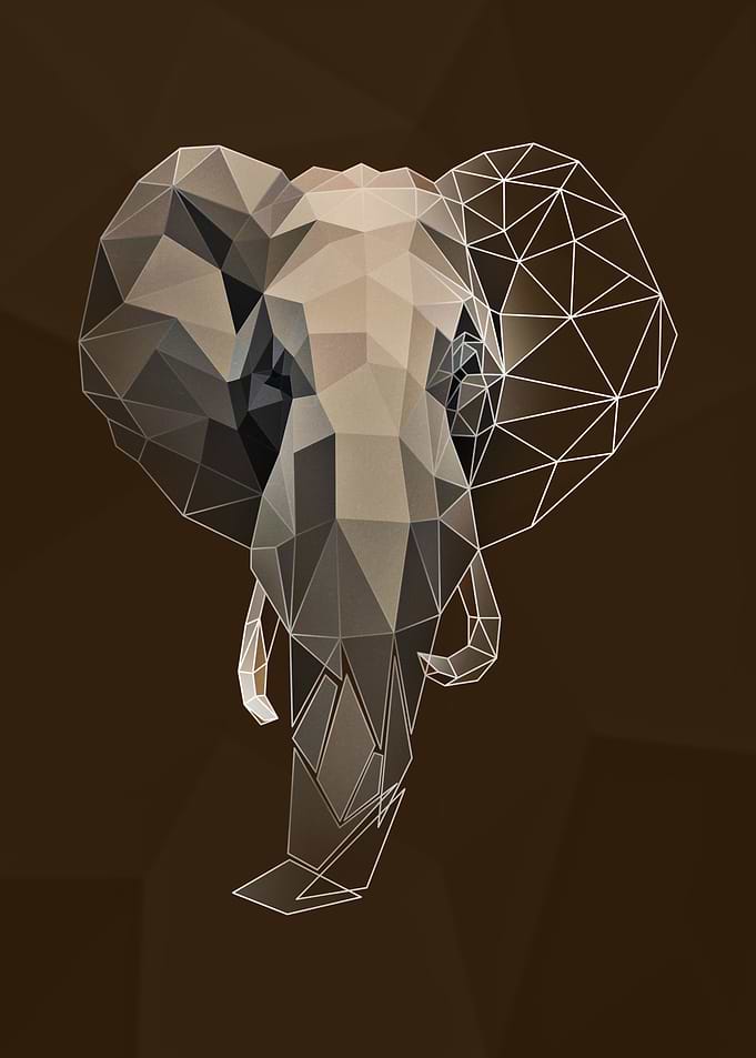 Low poly elephant